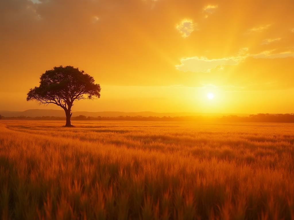 Fazendas - Campo de trigo ao pôr do sol